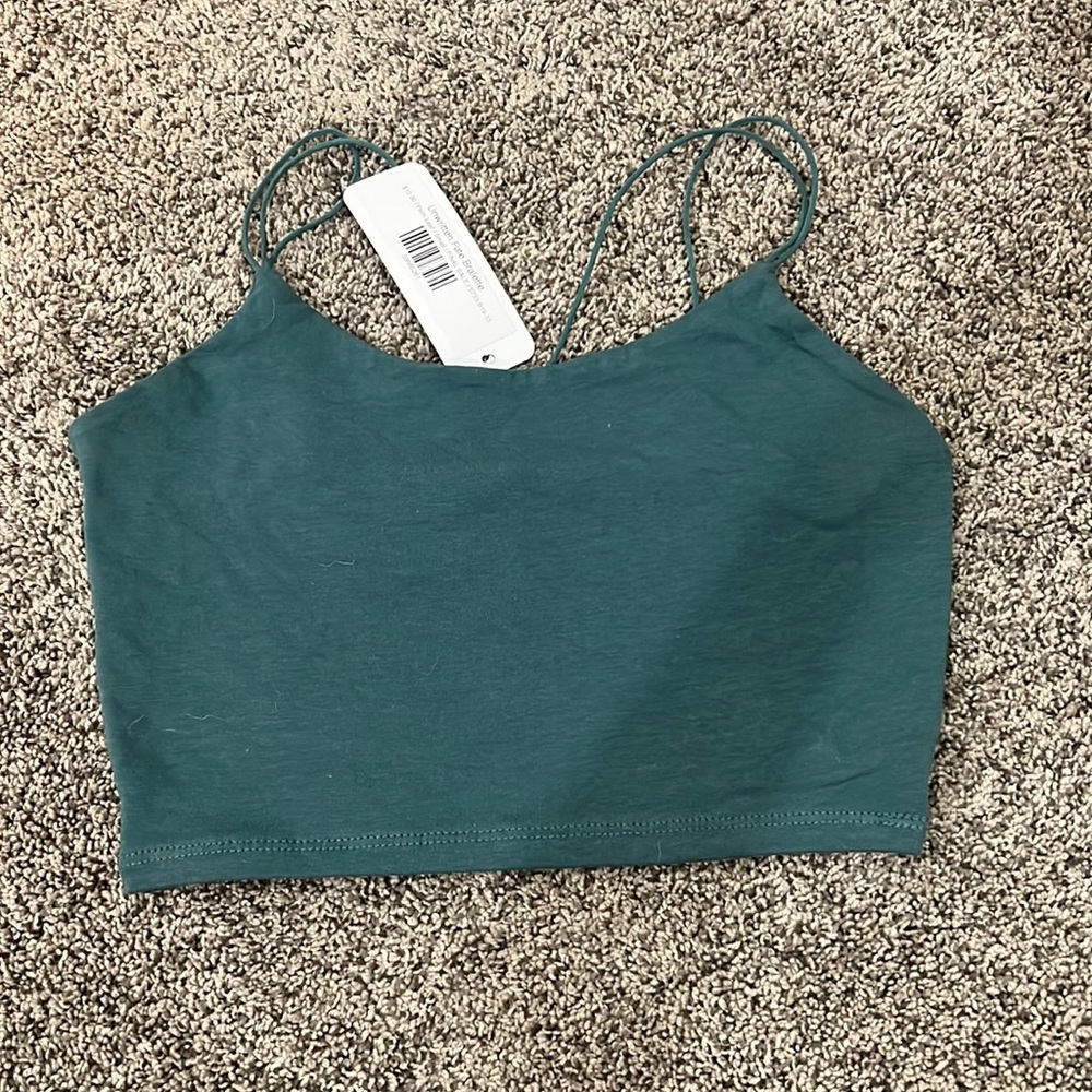 blueish green bralette also can be a cropped tank top size small very comfy